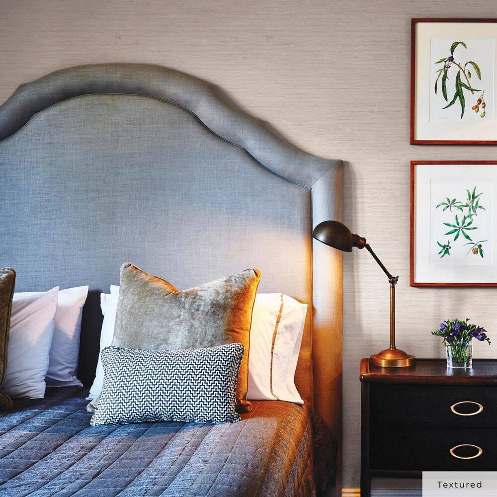 Ecru Faux Grasscloth 3D Peel and Stick Wallpaper Roll