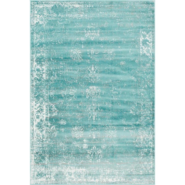Unique Loom Sofia Casino Turquoise 6' 0 x 9' 0 Area Rug