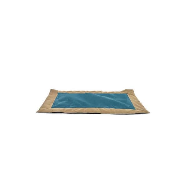 MAX & MARLOW Portable, Water-Resistant Roll-Up Dog Bed Mat, Extra-Large, Tan/Teal