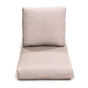 23 in. x 24 in. x 44 in. 2-Piece Deep Seating Outdoor Lounge Chair Cushion Beige
