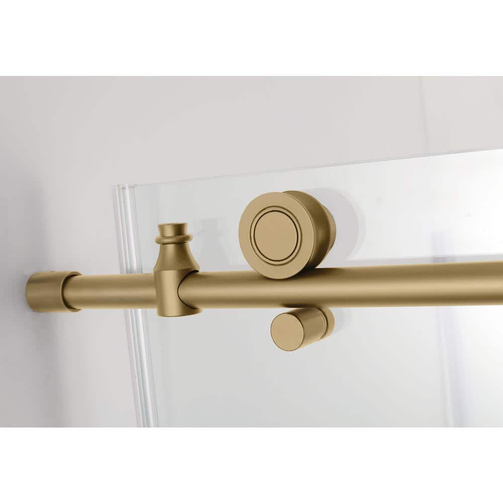 Coraline XL 56" Brushed Gold Frameless Sliding Shower Door