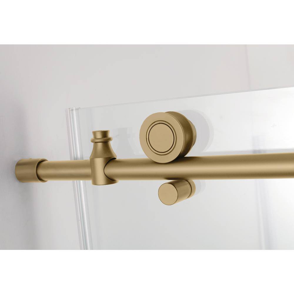 Coraline XL Frameless Sliding Shower Door with Clear Glass and Gold Finish