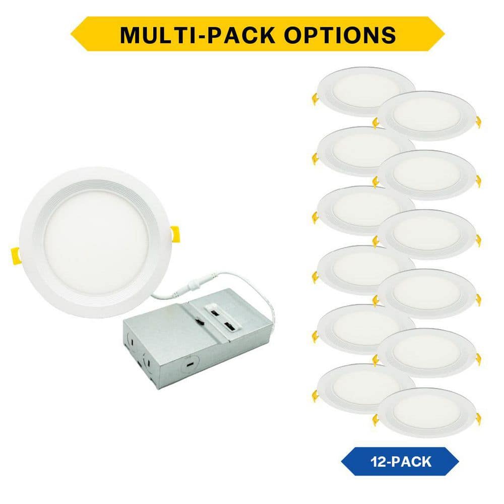 6 in. Selectable CCT Ultra-Slim Direct Fit Canless Integrated LED Recessed Light Trim for Round Wet Loc 12-Pack price history on PriceWatchPro