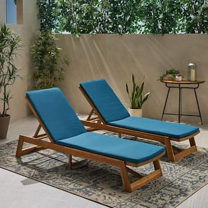 Nadine 23.75 in. x 13 in. 2-Piece Outdoor Chaise Lounge Cushion in Blue