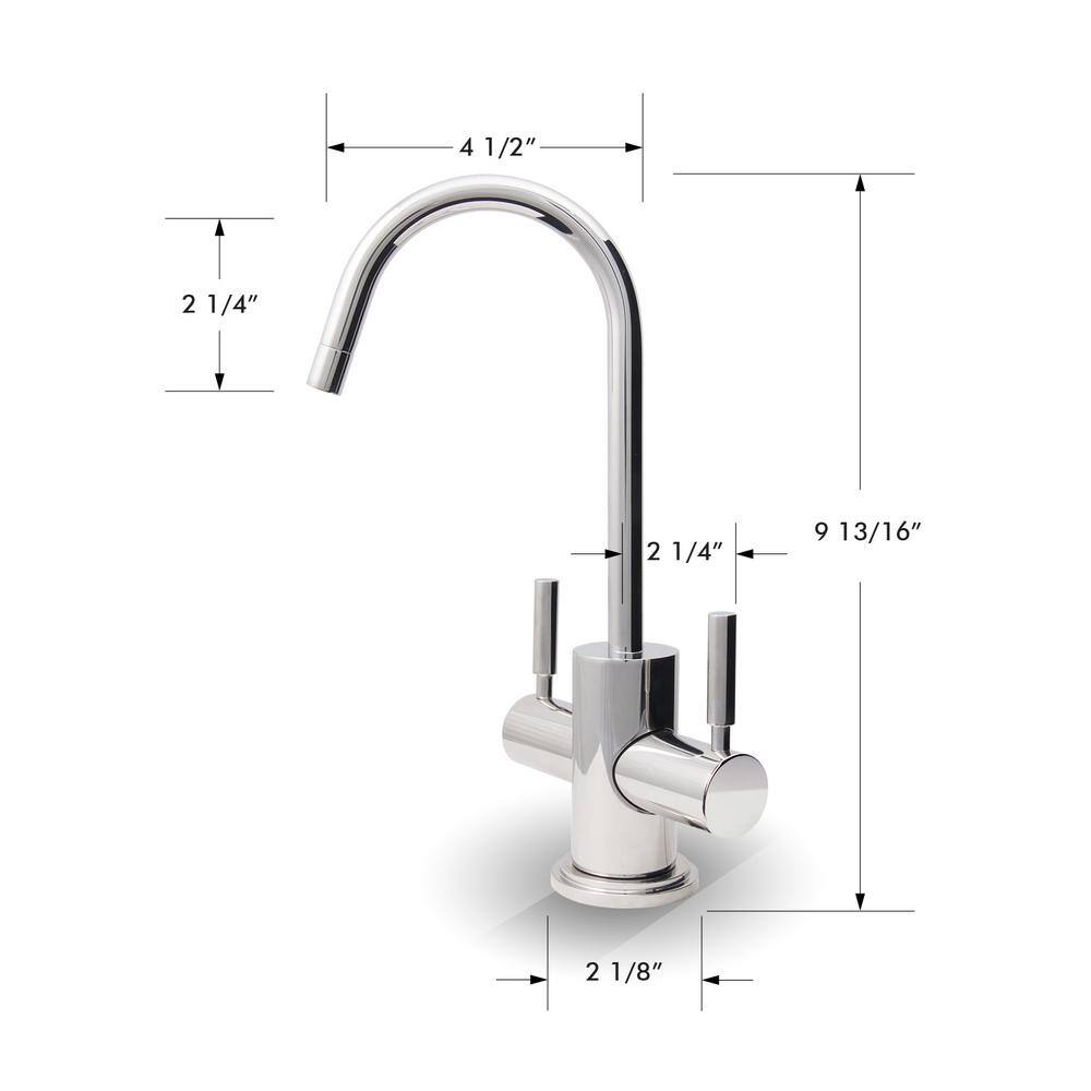 Brushed Nickel Dual Handle Hot and Cold Water Dispenser Faucet