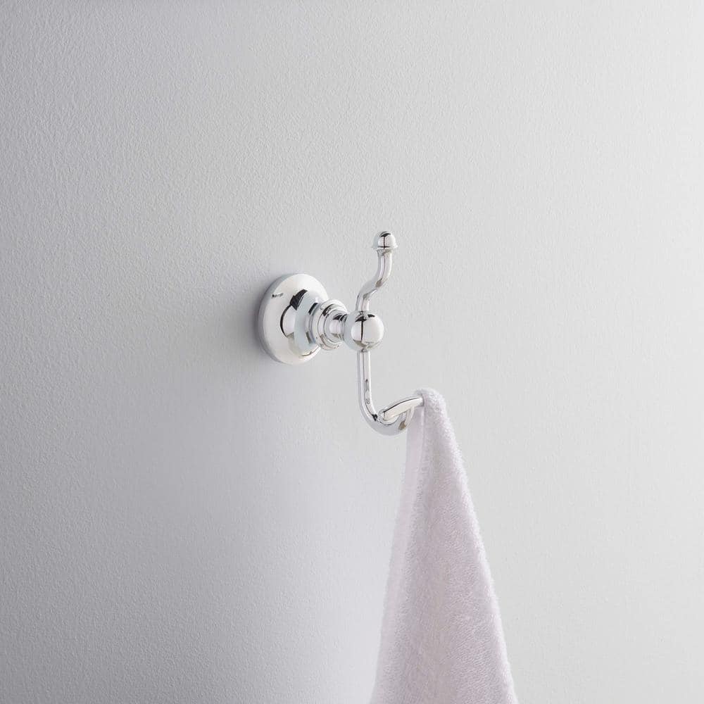 Vale Chrome Double Robe Hook with Classic Design
