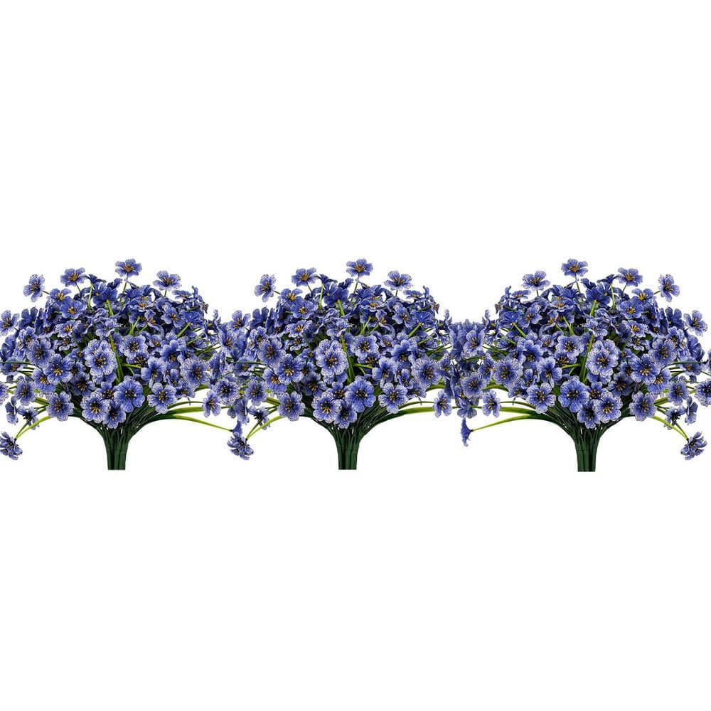 14.17 in. Blue Indoor/Outdoor Artificial Orchid Flower, 24 Bundles