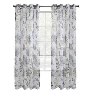 Alba Taupe Polyester Voile 52 in. W x 95 in. L Grommet Indoor Sheer Curtain (Single Panel)