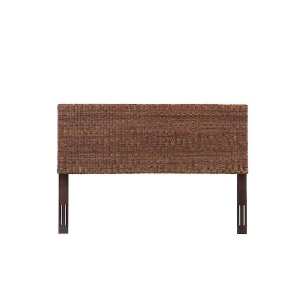 Wilmington Honey Brown King Panel Headboard with Banana Leaf