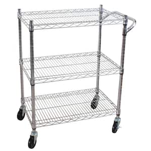 2 Tier Height Adjustable Trolley with adjustable shelves size- 1390x740x920mm