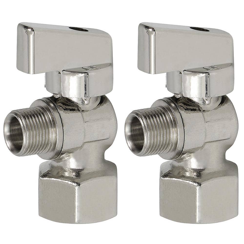 Chrome Plated Brass Dual Outlet Angle Stop Valve (2-Pack)