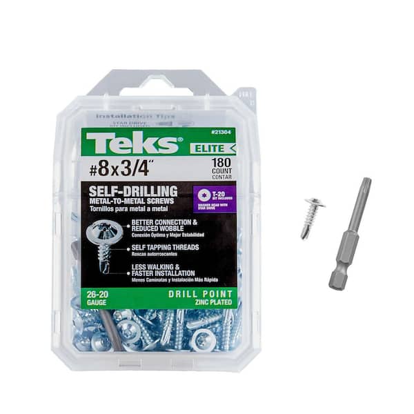 #8 x 3/4 in. Star Drive Low Profile Head Self Tapping Drill Point Elite Metal to Metal Screws (180-Pack)