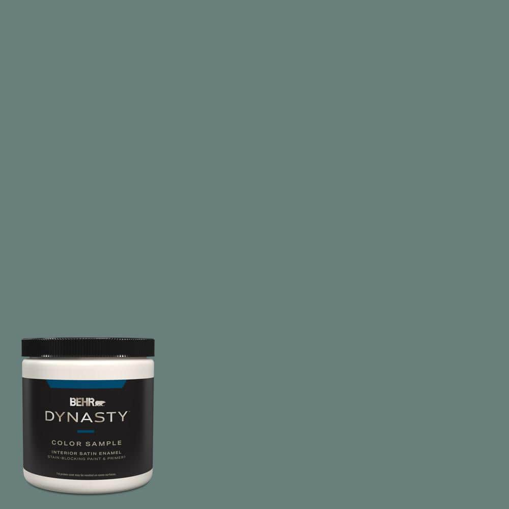 BEHR DYNASTY 8 oz. #N430-5 Aspen Valley One-Coat Hide Satin Enamel ...