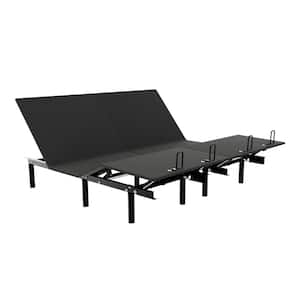 Black, King - Split, Adjustable Bed Frame with Wireless Remote, Quiet Motor, USB Port, Nightlight, 0-Gravity Mode