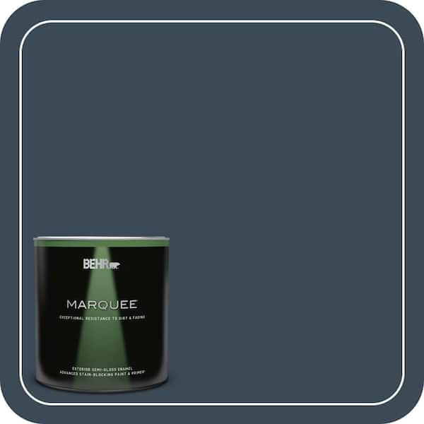 BEHR MARQUEE 1 qt. #BXC-26 New Navy Blue Semi-Gloss Enamel Exterior Paint & Primer