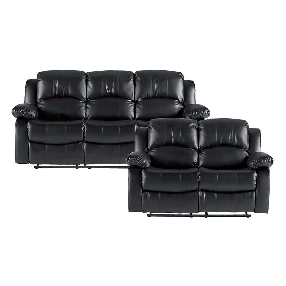 Bianca 83 in. W. Pillow Top Arm Faux Leather Rectangle 2-Piece Manual Recli