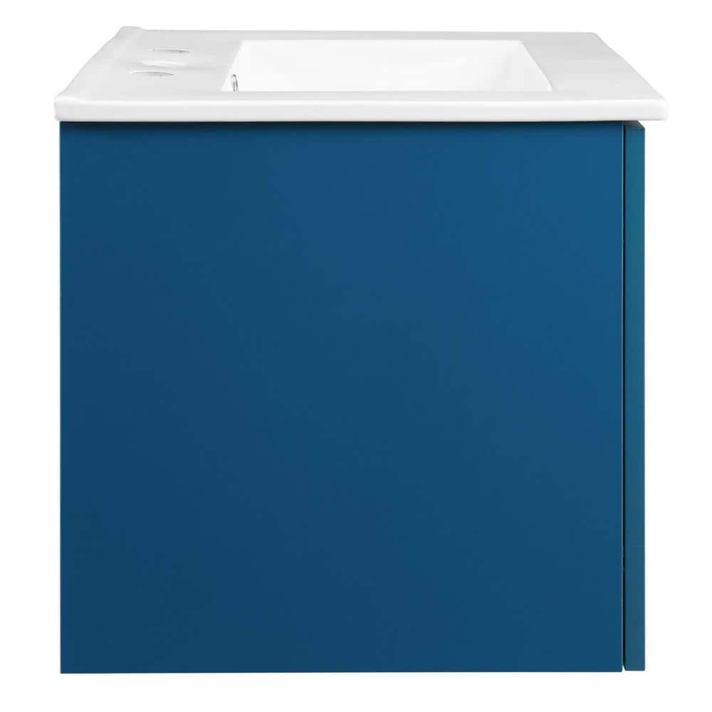 Maybelle Navy White 24" Wall-Mount Modern Bathroom Vanity
