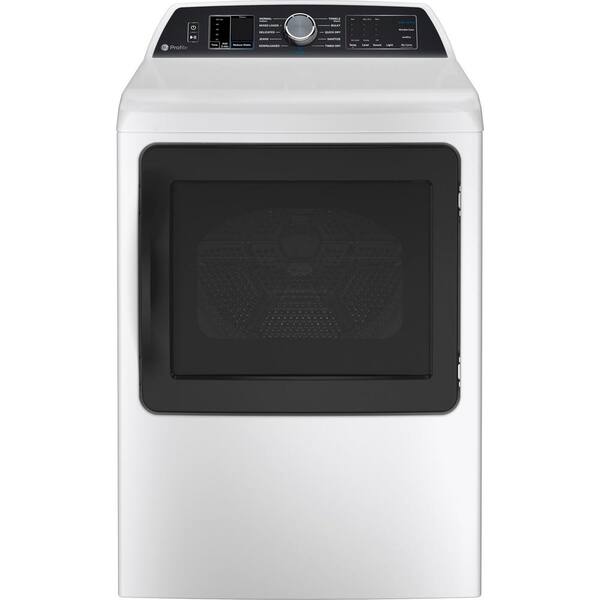 GE Profile Profile 7.4 cu. ft. Electric Dryer in White with Steam, Sanitize Cycle, and Sensor Dry, ENERGY STAR