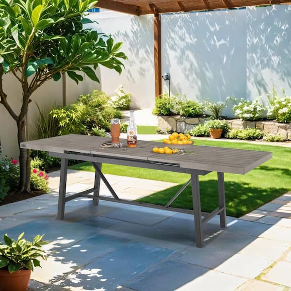 ULAX FURNITURE Rectangular Extendable Aluminum Outdoor Dining Table