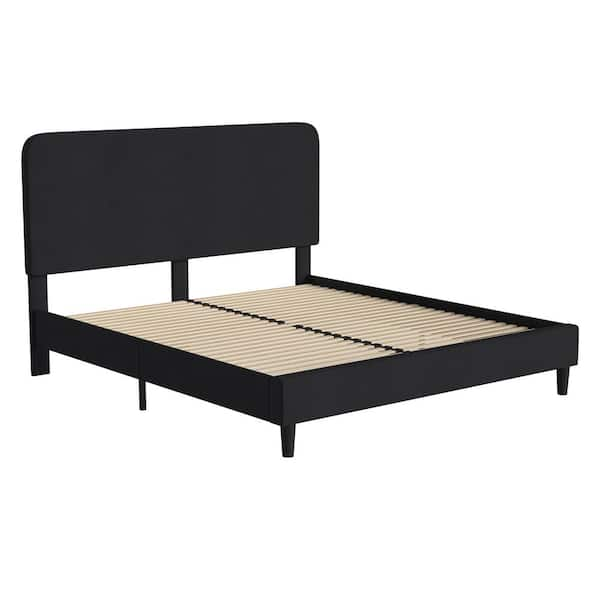 TAYLOR + LOGAN Gray Wood Frame King Platform Bed