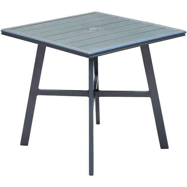 All-Weather Commercial 30 in. Square Aluminum Outdoor Slat Top Bistro Table