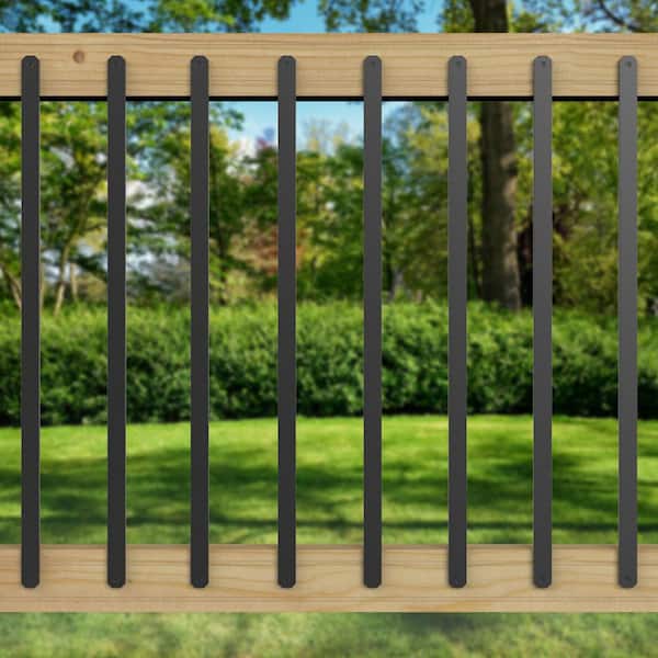 29-1/2 in. x 1 in. Black Aluminum Traditional Baluster (75-Pack)