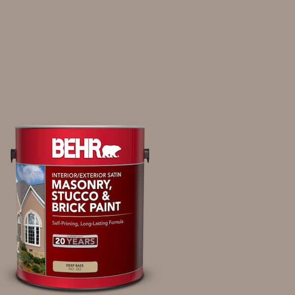 1 gal. #PPU5-7 Studio Taupe Satin Interior/Exterior Masonry, Stucco and Brick Paint