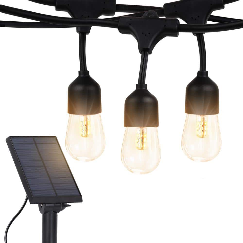27 Ft Warm White Solar Powered Outdoor LED String Lights