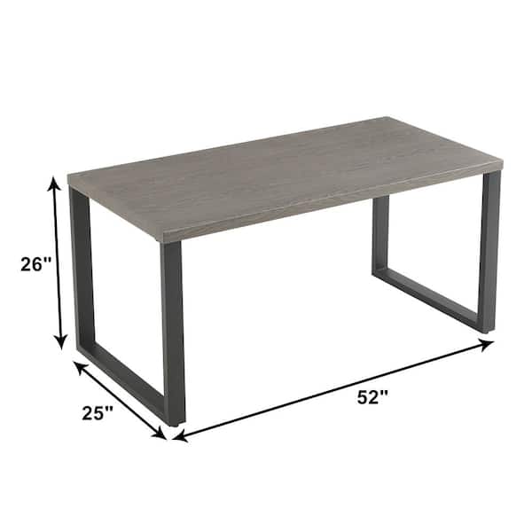 Pocassy Black Metal Rectangular Dining Table for 6 with Wood