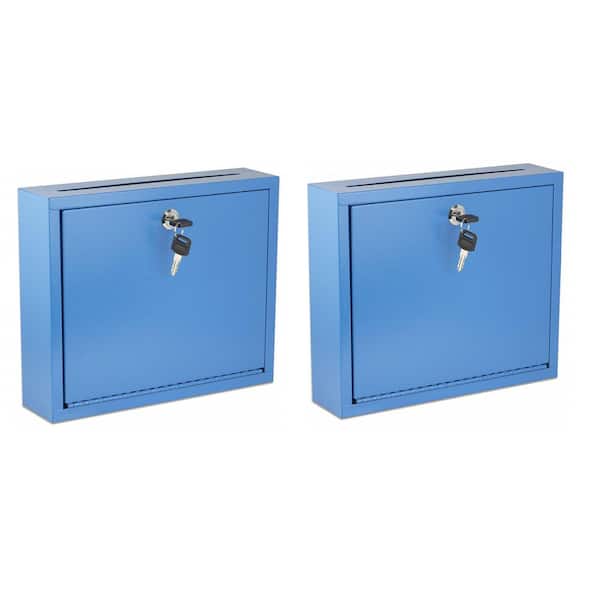 AdirOffice Wall Mountable Large Steel Drop Box Mailbox (2-Pack)
