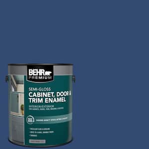 1 gal. #S-H-580 Navy Blue Semi-Gloss Enamel Interior/Exterior Cabinet, Door & Trim Paint