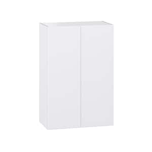 Fairhope Bright White Slab Assembled Wall Kitchen Cabinet (27 in. W X 40 in. H X 14 in. D)