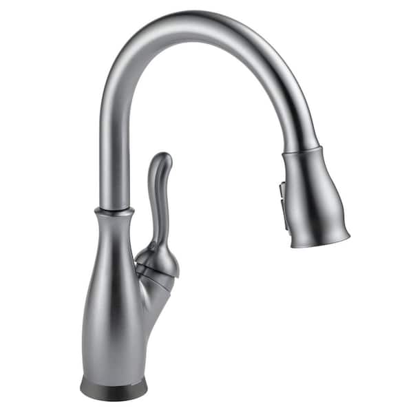Delta Leland Touch2O with Touchless Technology Single Handle Pull Down Sprayer Kitchen Faucet in Arctic Stainless