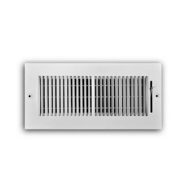 Everbilt 10 in. x 4 in. 2-Way Steel Wall/Ceiling Register with 1/3 in. Fin Spacing in White