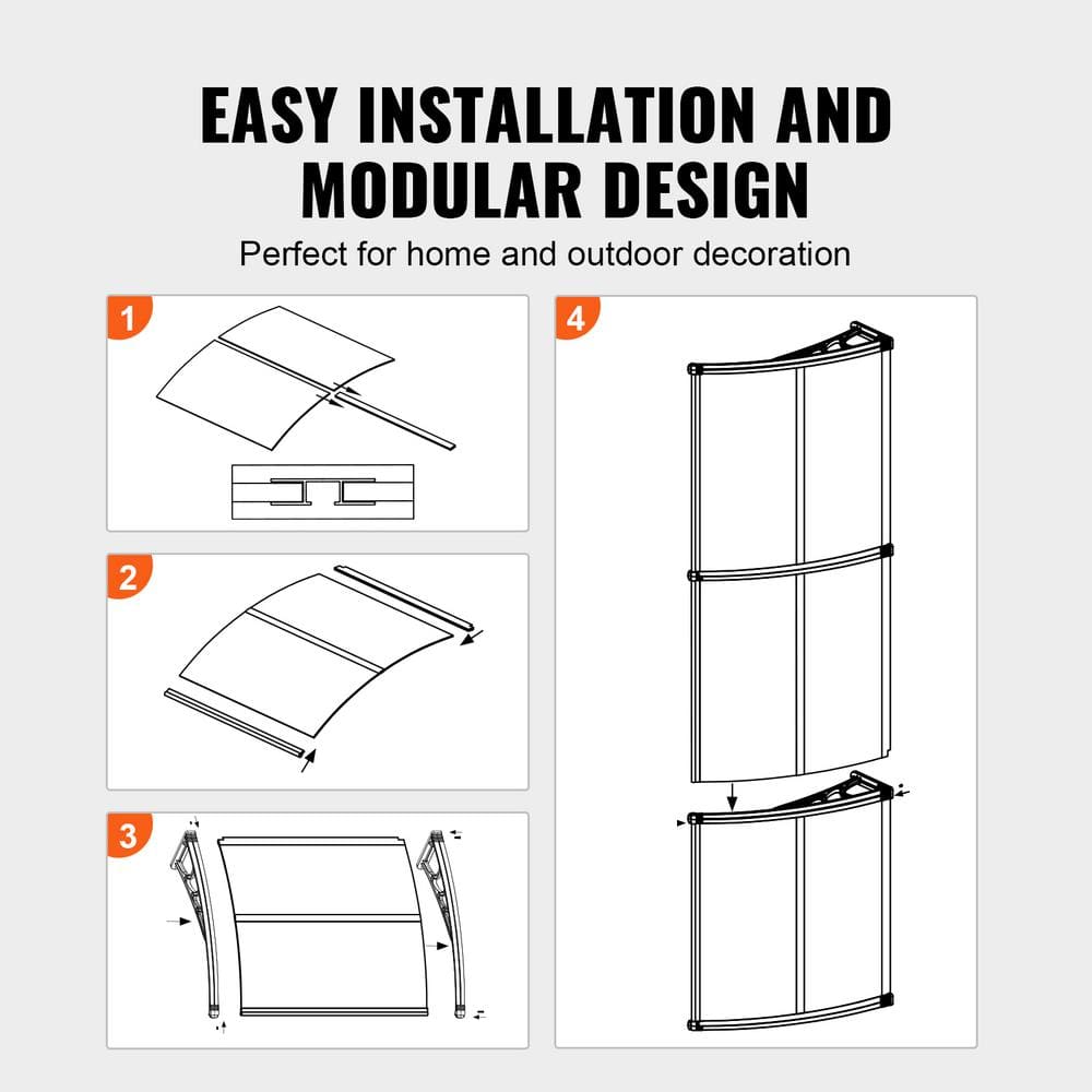 Brown Polycarbonate Retractable Door and Window Awning