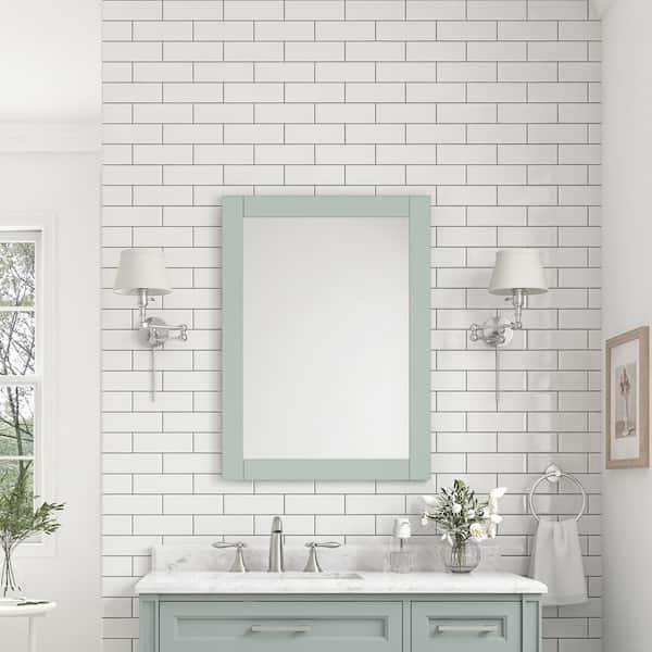 Home Decorators Collection Caville 24 in. W x 32 in. H Rectangular Framed Wall Mount Bathroom Vanity Mirror in Sage Green