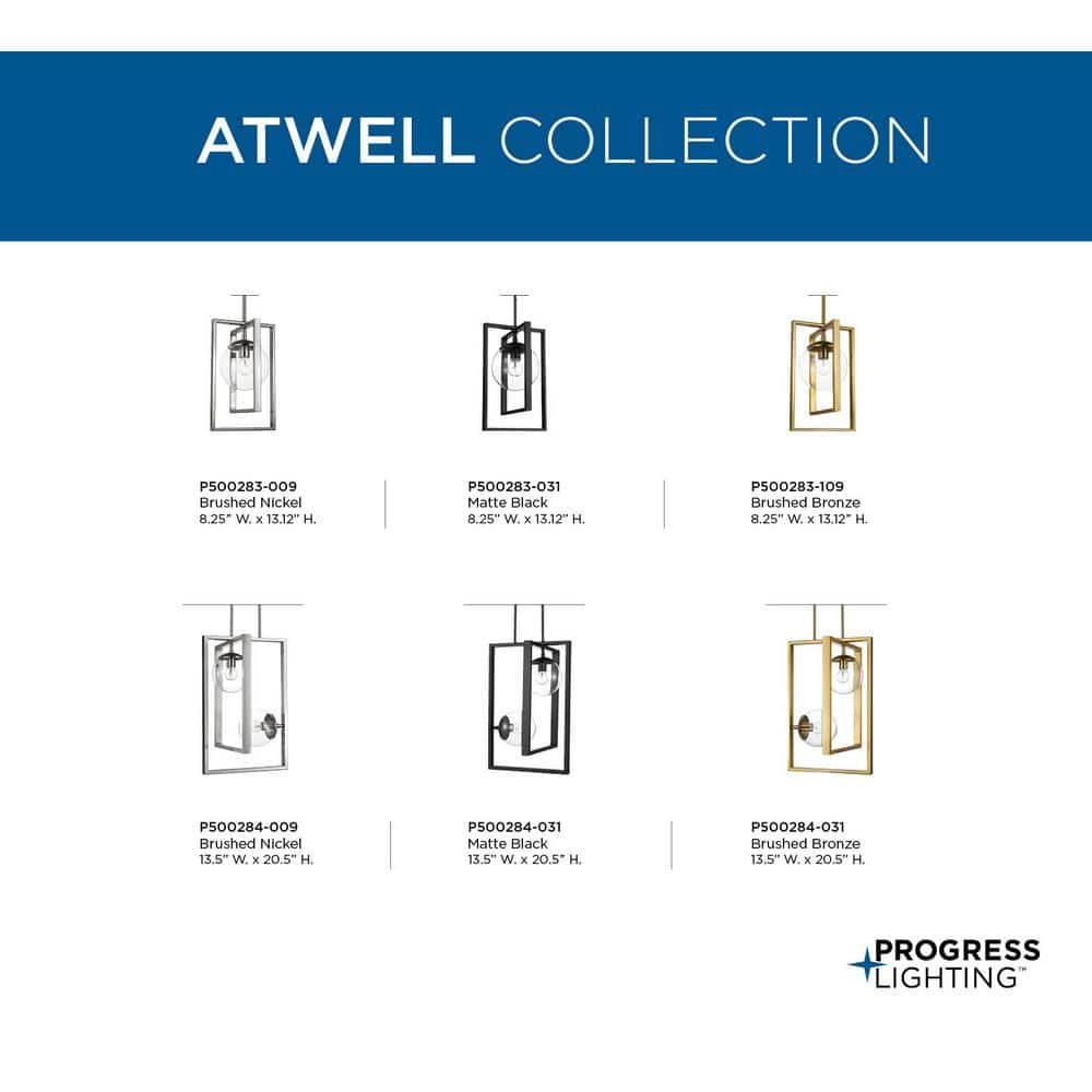 Atwell 8'' Brushed Nickel Luxe Globe Pendant with Clear Glass Shade