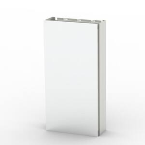 12 in. W x 24 in. H Rectangular Silver Aluminum Recessed/Surface Mount Medicine Cabinet with Mirror