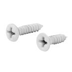 #6 White Flat Head and Oval Head Phillips Cabinet Hinge Screws (10-Piece per Pack)