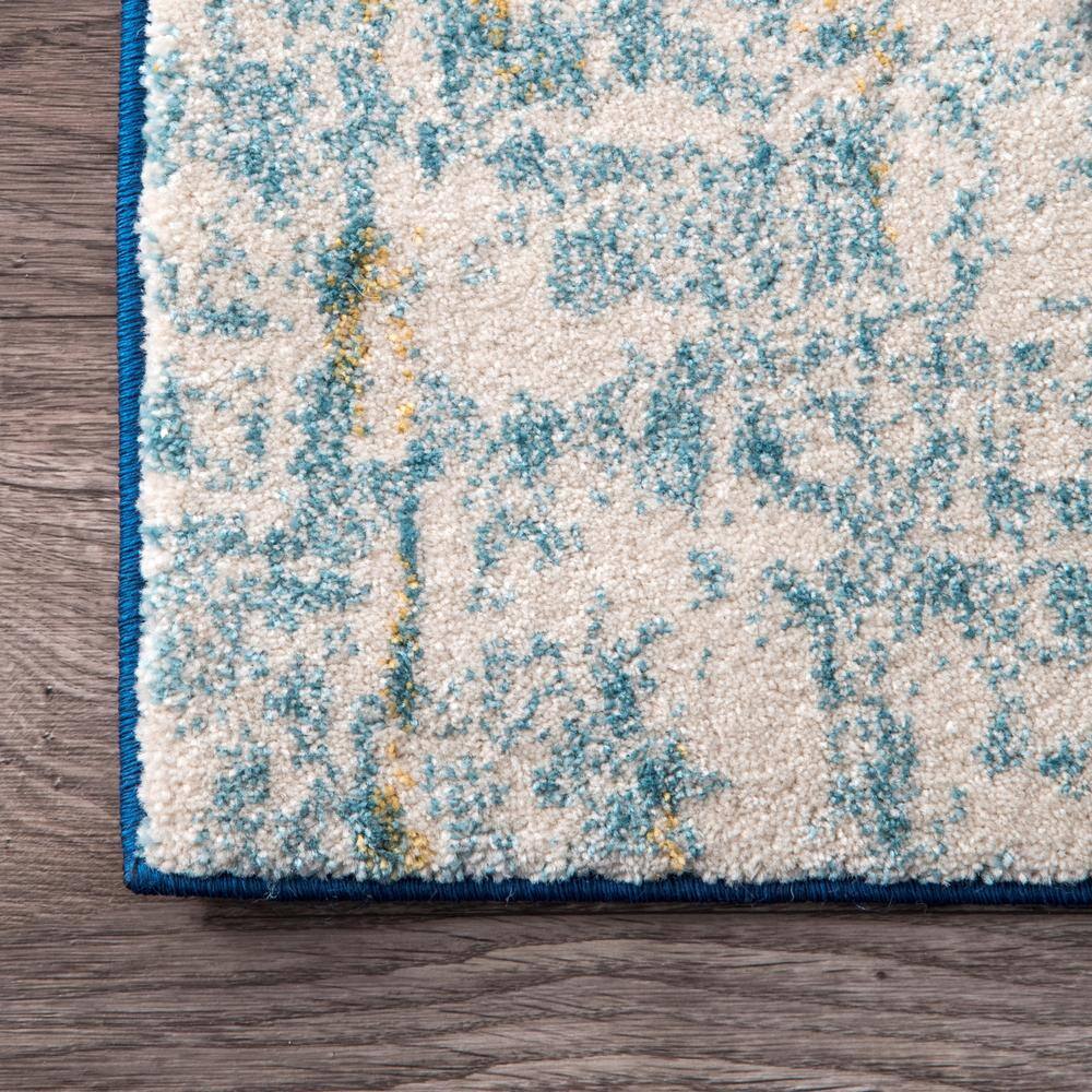 Katharina Blue Abstract 5' x 7' Stain-Resistant Area Rug