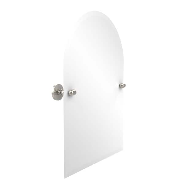 Allied Brass Tango Collection 21 in. x 29 in. Frameless Arched Top Single Tilt Mirror with Beveled Edge in Polished Nickel