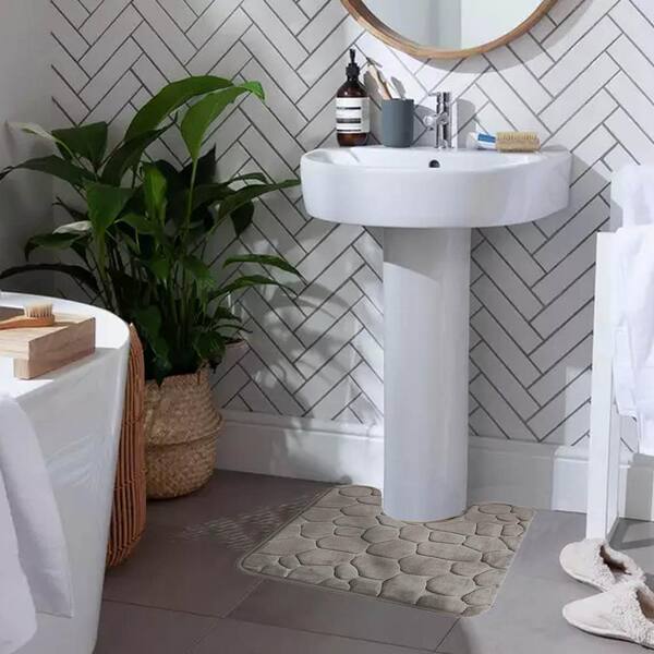 New 2 piece Bath Mat and Pedestal Set Toilet Bathroom Rugs 100% Cotton Pile 2pc 