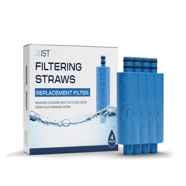 Mist Replacement Water Filter for Filtering Reusable Straws, Navy 4-Pack