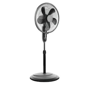 16 inch Black Oscillating Pedestal Fan