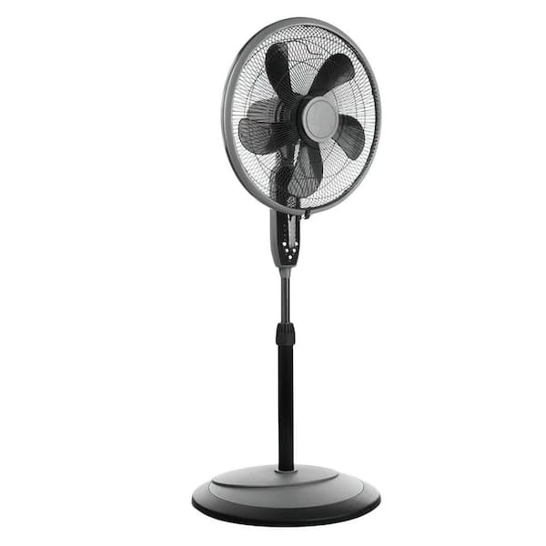 Ecohouzng 16 inch Black Oscillating Pedestal Fan