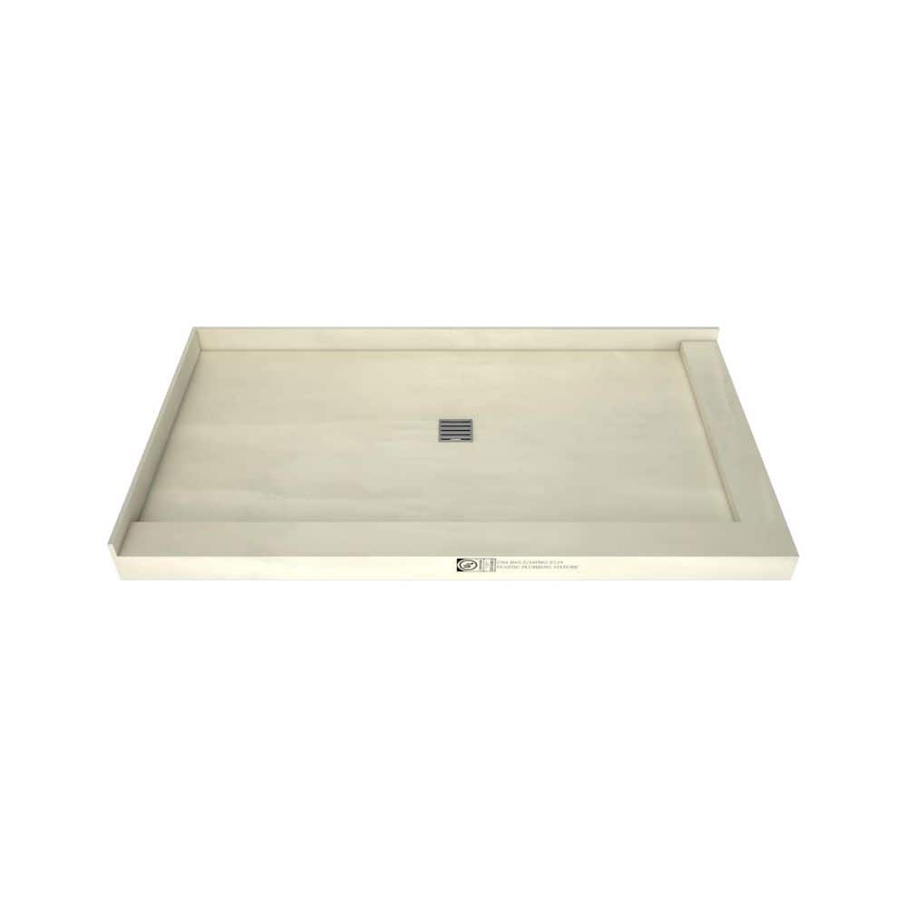 36 in. x 66 in. Right Dual Curb Tileable Shower Pan with Center Drain and Brushed Nickel Grate price history on PriceWatchPro