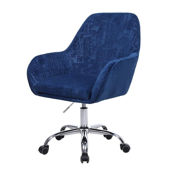 Boyel Living Blue Velvet Swivel With, Blue Desk Chair With Wheels
