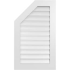 24 in. x 40 in. Octagonal Surface Mount PVC Gable Vent: Functional with Standard Frame