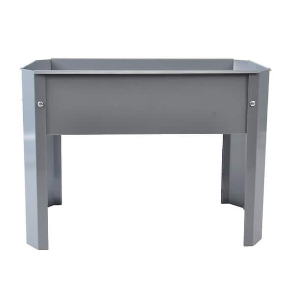 20 in.L x 10 in.W x 5 in.H Steel Elevated Garden Bed in Grey (2-Pack)