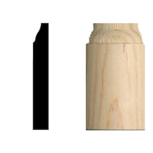 3/8 in. x 3/8 in. x 3-1/4 in. Pine Wood Radius Baseboard Corner Block Moulding